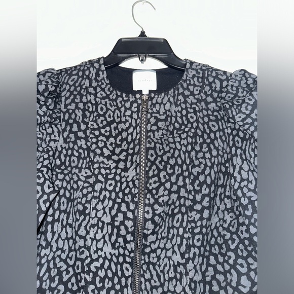 Sundays grey and black animal print zipper long sleeve dress 0 office modest - Picture 2 of 8